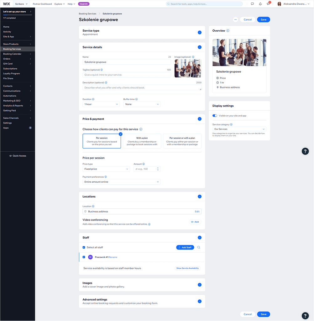 wix services example
