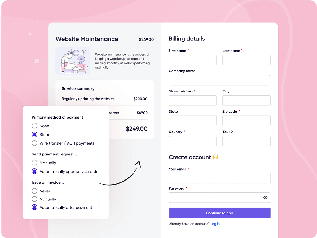 Screenshot of Stripe's payment request in Zendo.