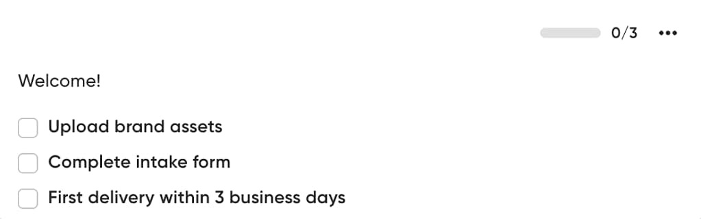 onboarding checkboxes in client portal software