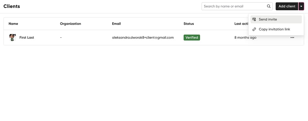 client management dashboard