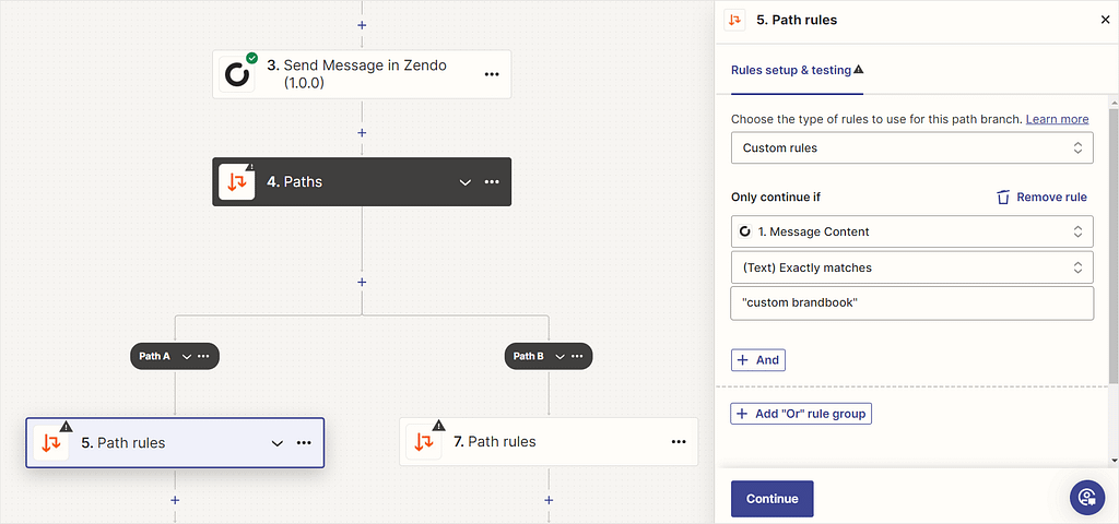 Path rules in Zapier.