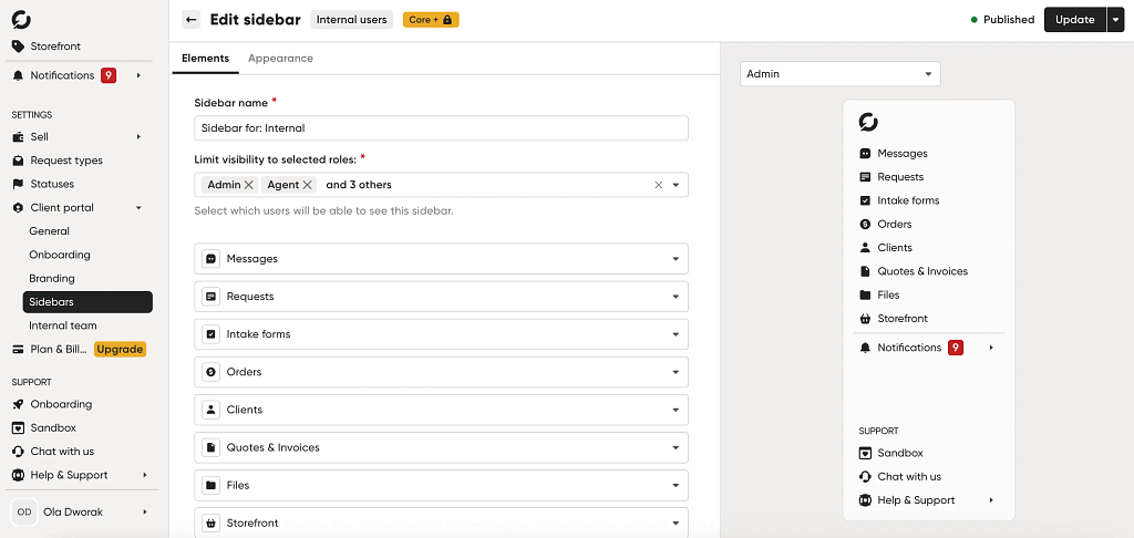 client portal configuration and customization in zendo