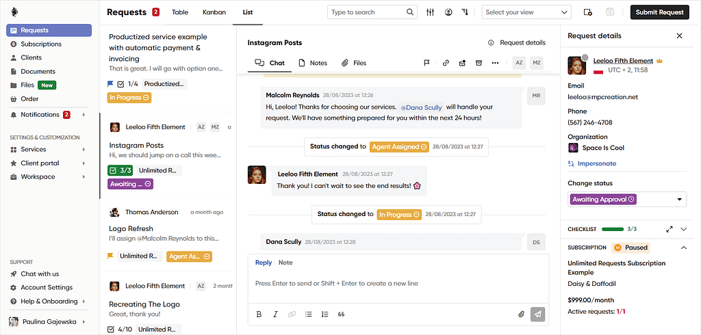 Screenshot of Zendo's requests.