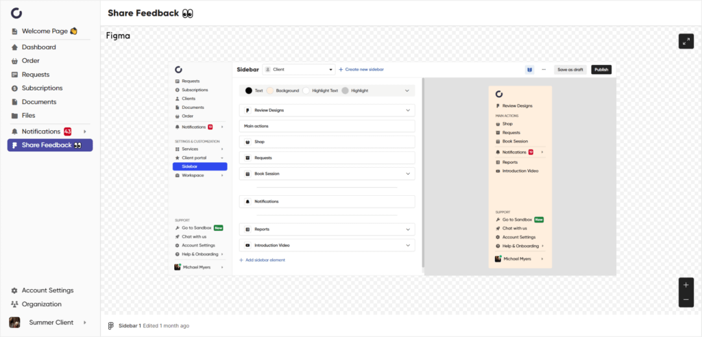 Embedded Figma file in Zendo