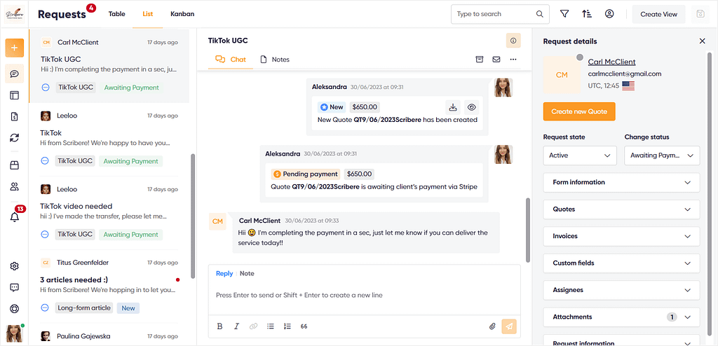 Zendo's real-time chat