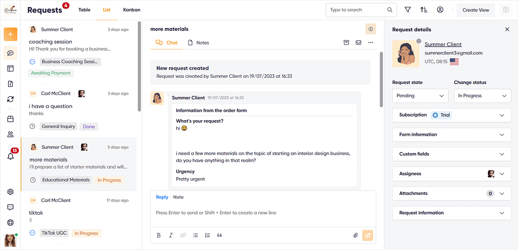 Zendo's real-time chat