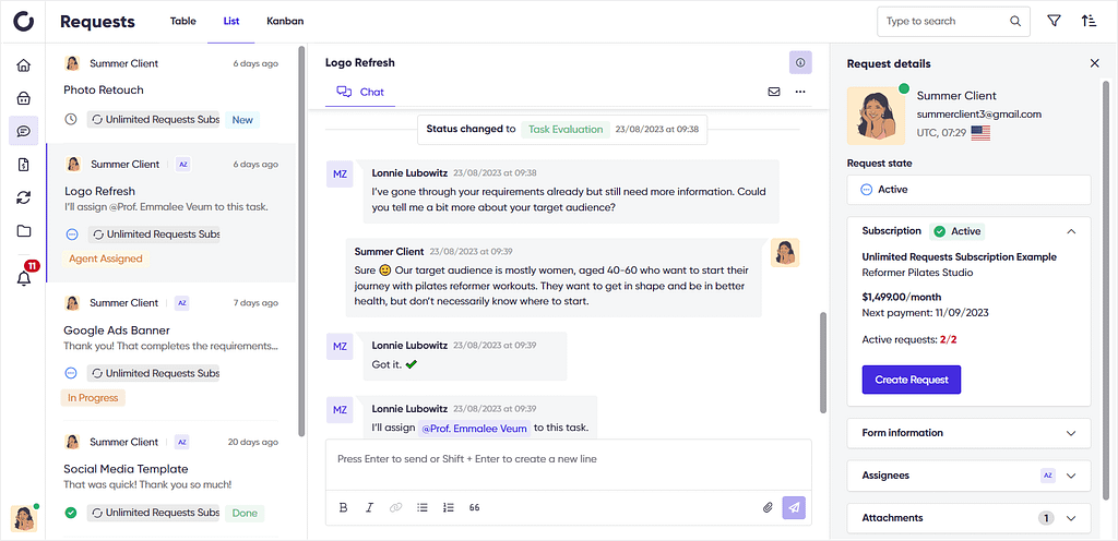 Zendo's real-time chat
