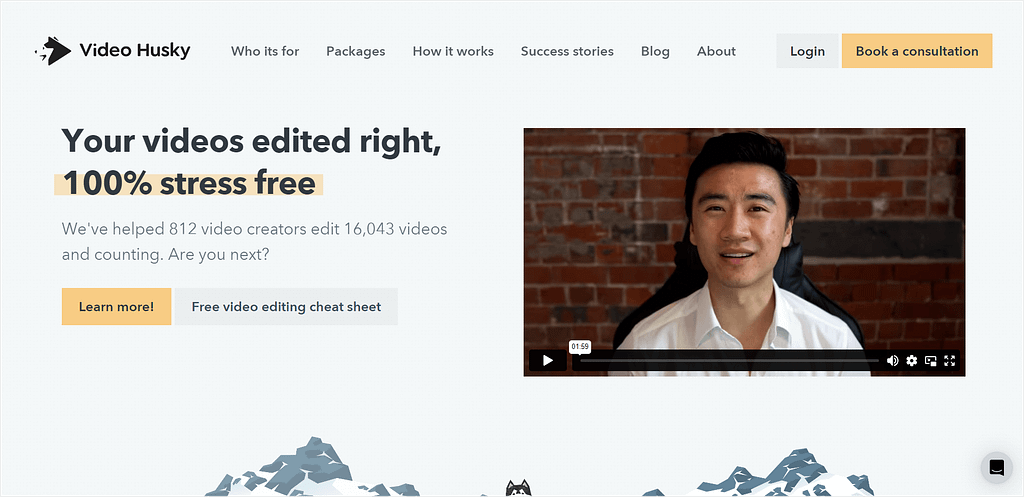 Video Husky's polished copy on their homepage