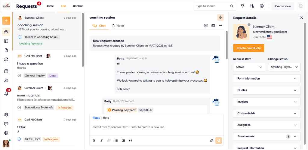Zendo's real-time chat
