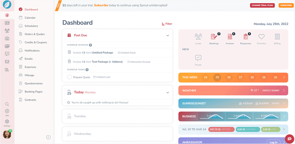 Sprout Studio vs HoneyBook