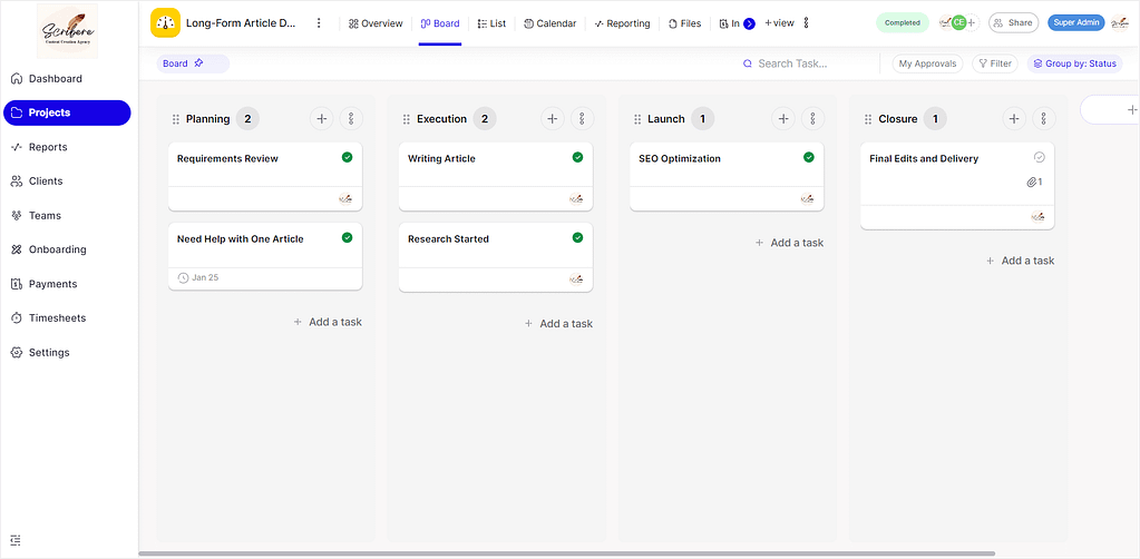 ClientVenue Alternative: projects example