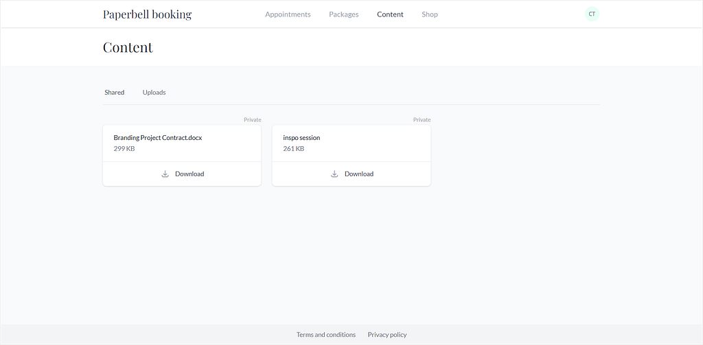 Paperbell's client portal