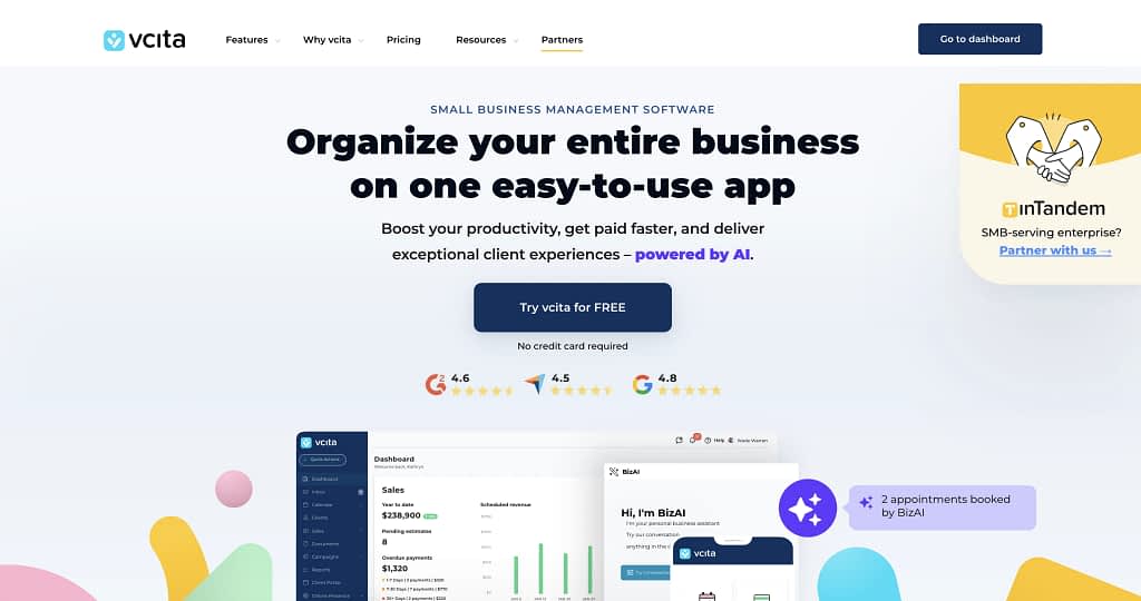 vcita software homepage