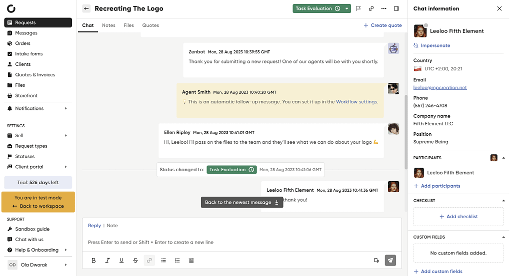 best client chat software - Zendo