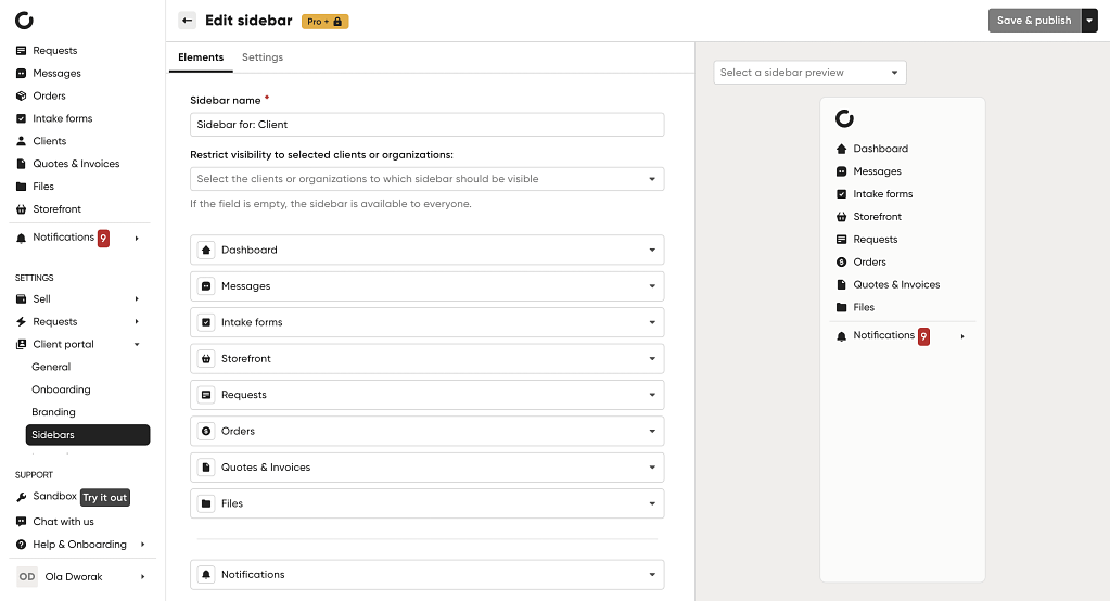 client portal software example
