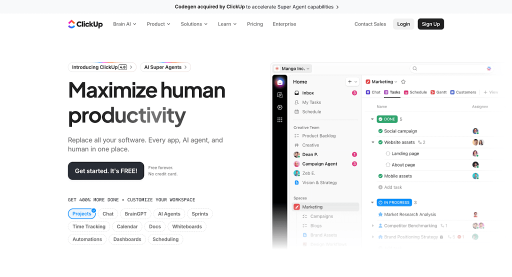 clickup - request management tool