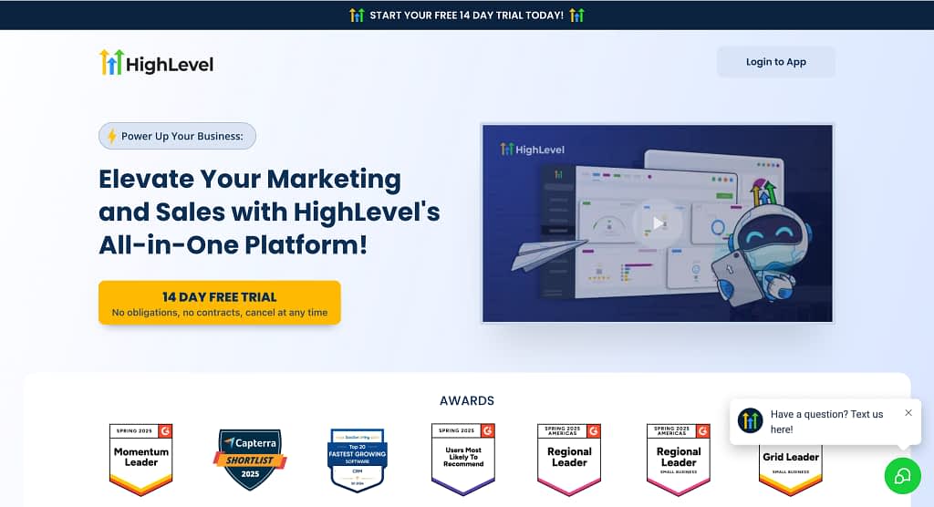 HighLevel own software offered to digital marketing agencies for reselling