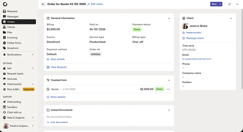 zendo order management in portal