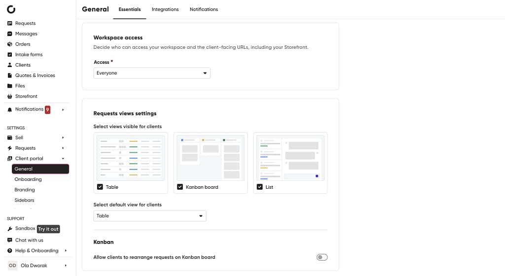 settings in tabs in Zendo
