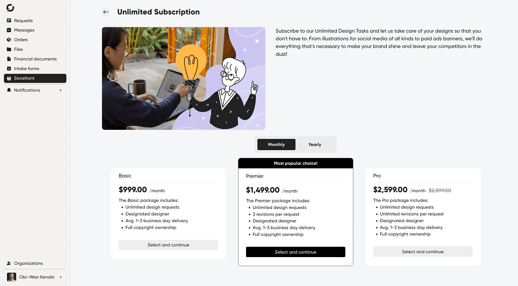 selling subscriptions online in packages