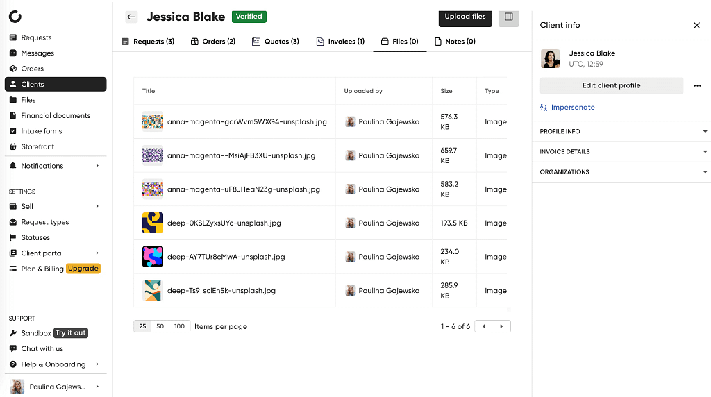 client documentation management in client portal zendo