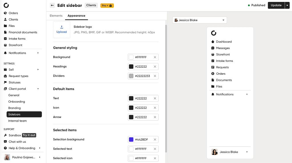 editing sidebar in knowledge base built in zendo