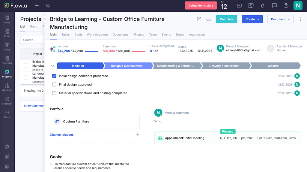flowlu - client collaboration platform for project management