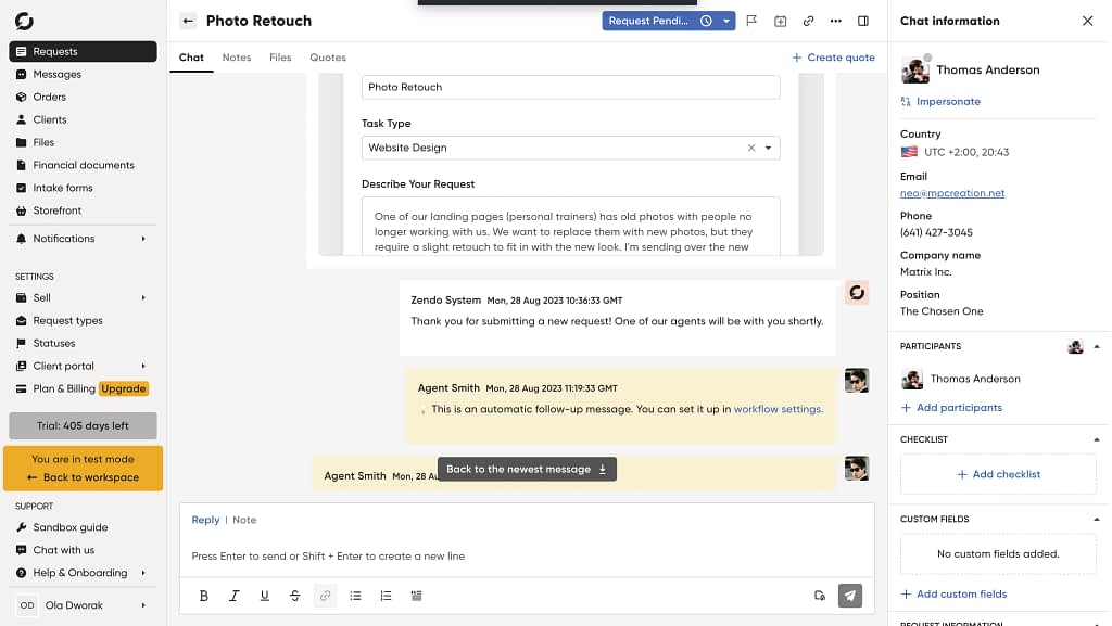 zendo client chat