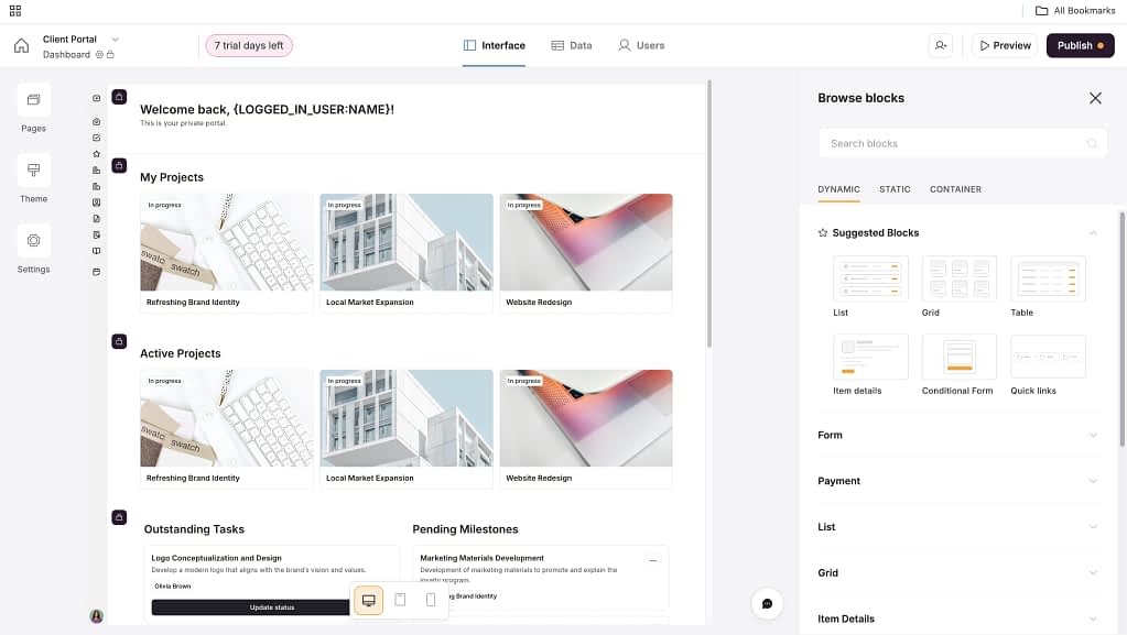 client portal builder
