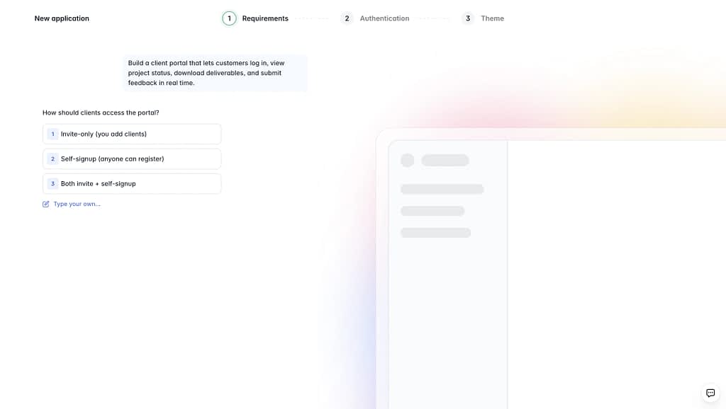 creating an app with AI generator