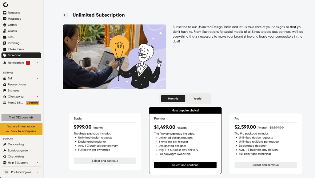 selling tiered subscriptions in zendo software