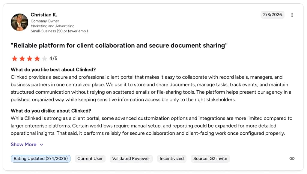 clinked review