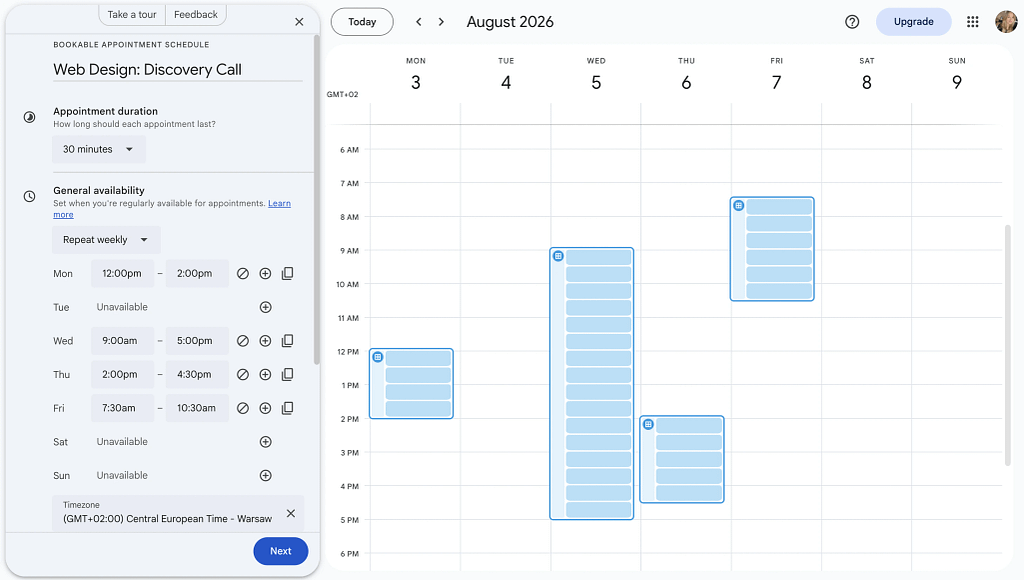 google calendar advanced functions that may be useful