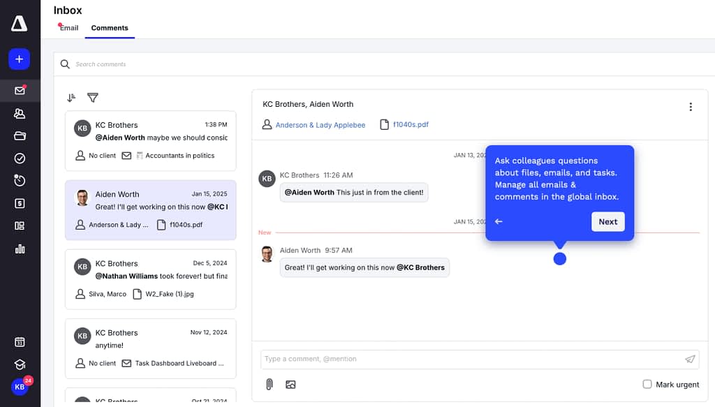 client communication and portal for accounting firms:canopy