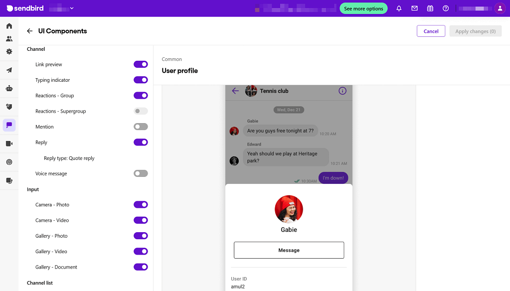 white label marketing software for communication: sendbird