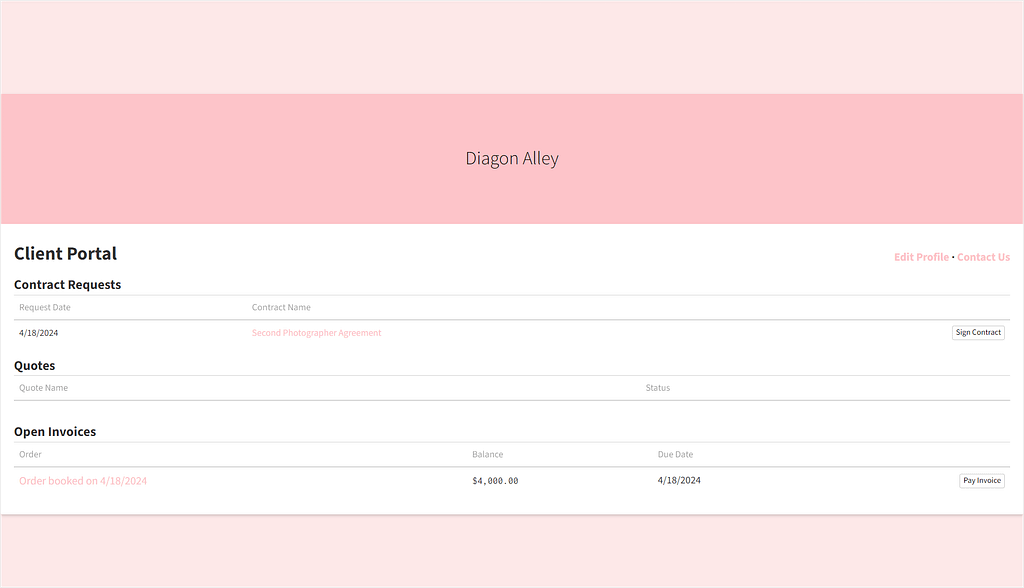 Tave's client portal