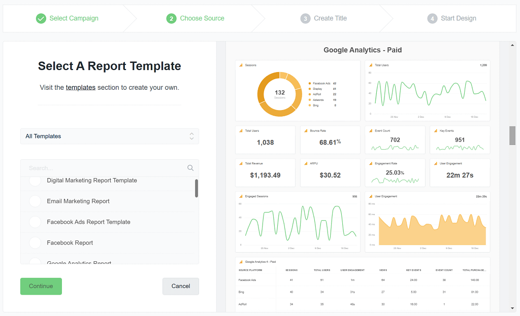 white label marketing platform for creating and sharing reports with clients