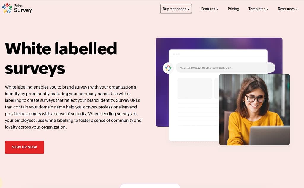 white label marketing tools by zoho for survey building with own brand's logo