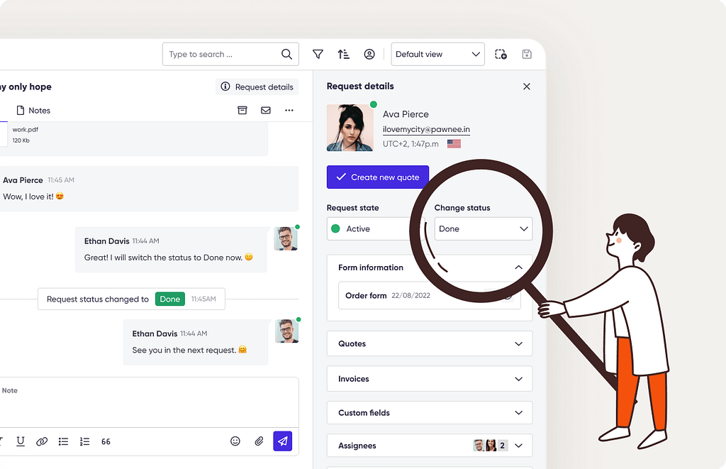 Changing request's status in Zendo