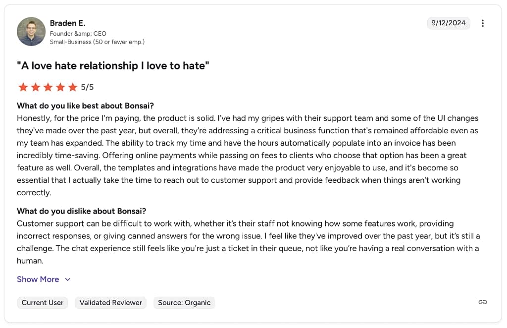 bonsai user review
