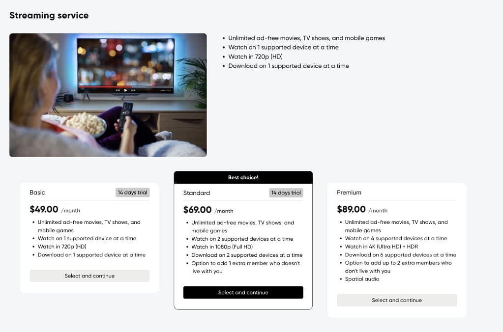 service pricing strategy with tiers