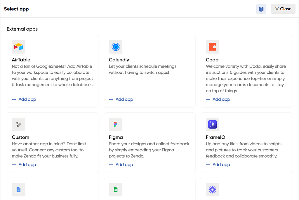 External applications you can connect with Zendo