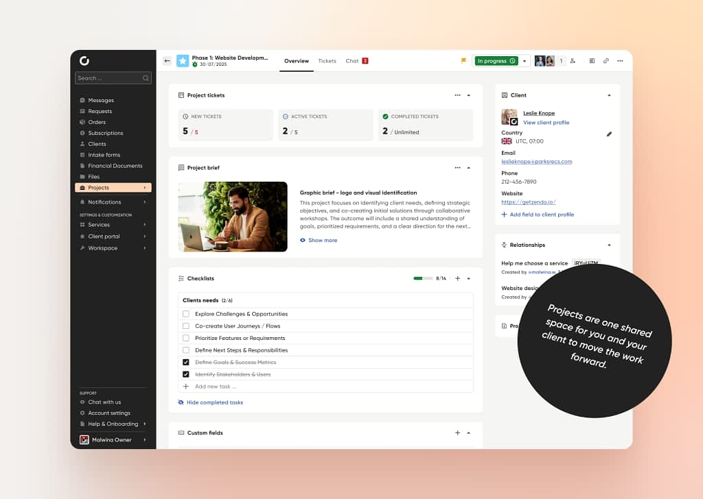versatile yet user-friendly interface in project management tool (Zendo 3.0 platform)