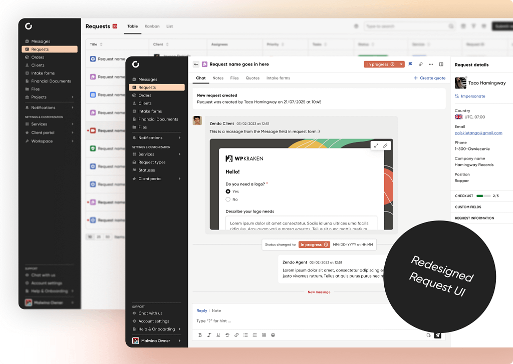 client portal software with modern, user-friendly interface