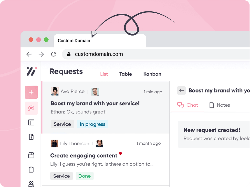 Screenshot of your custom domain in Zendo.