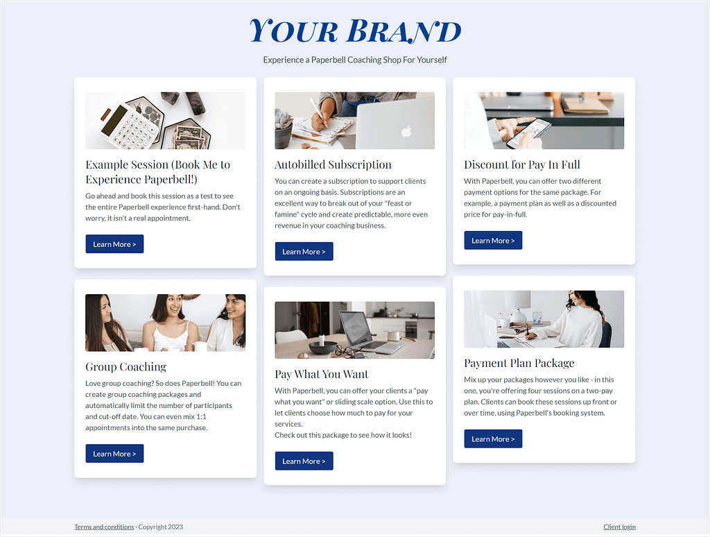 Paperbell's Shop Page