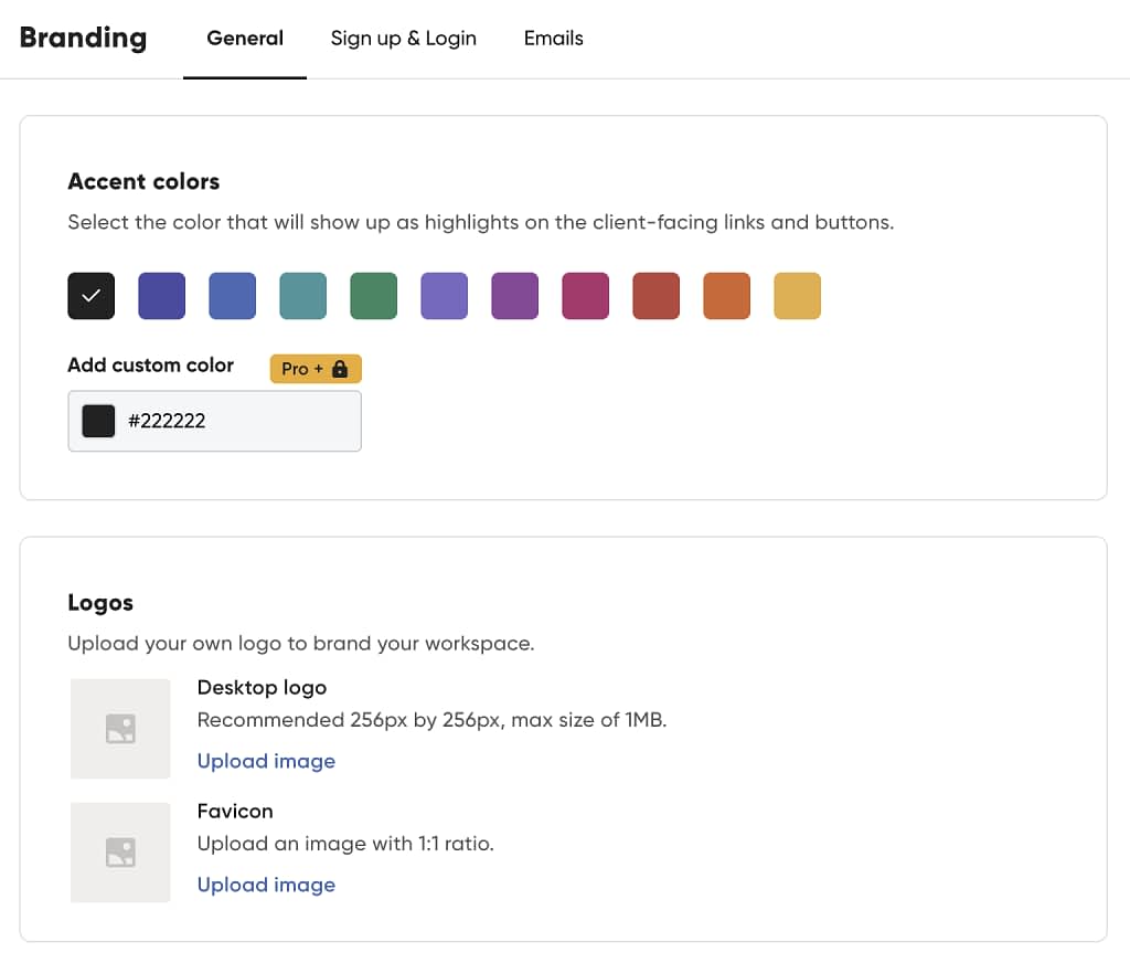 white label customer portal settings