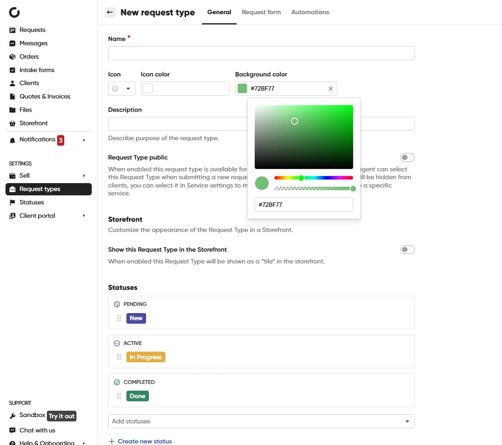 request management console in zendo