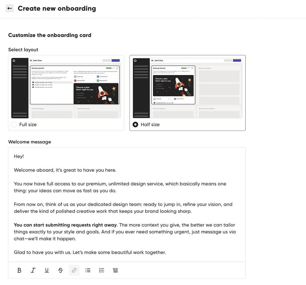 user friendly onboarding creator