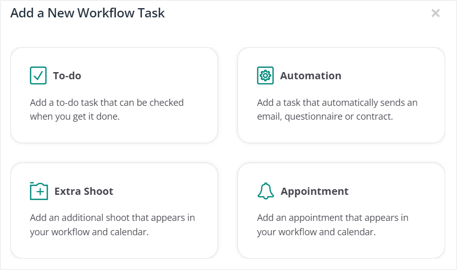 Workflow options in Studio Ninja